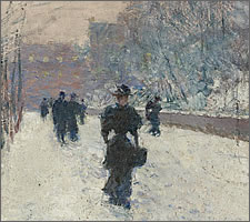 Childe Hassam, Promenade - Winter in New York, 1895.